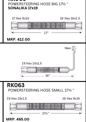 Ashok Leylan power steering hoses