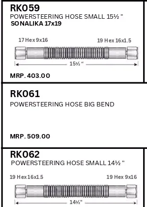 Sonalika power steering hoses